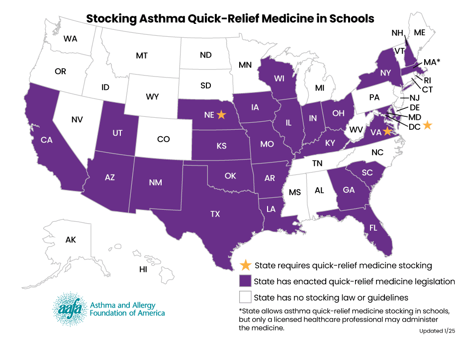 Albuterol Stocking Map State by State 2021